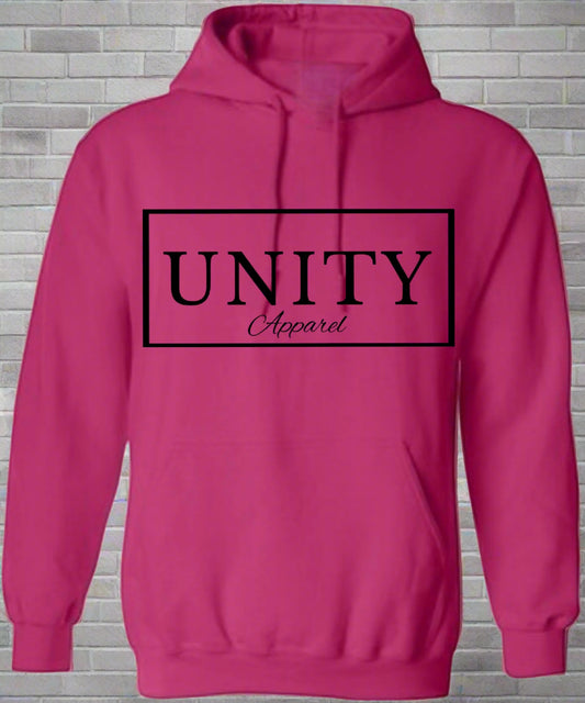 UNITY APPAREL BOX PRINT HOODIE Limited Edition Pink October