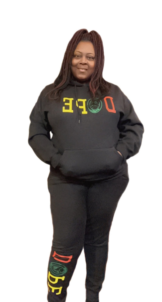 Dope Multi Color Black Hoodie