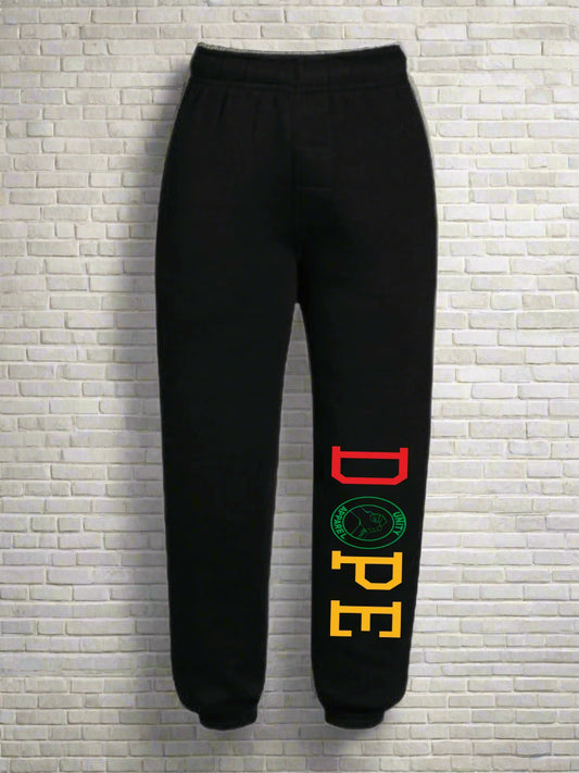 Black Jogger Dope Red/Green/Yellow Color Print
