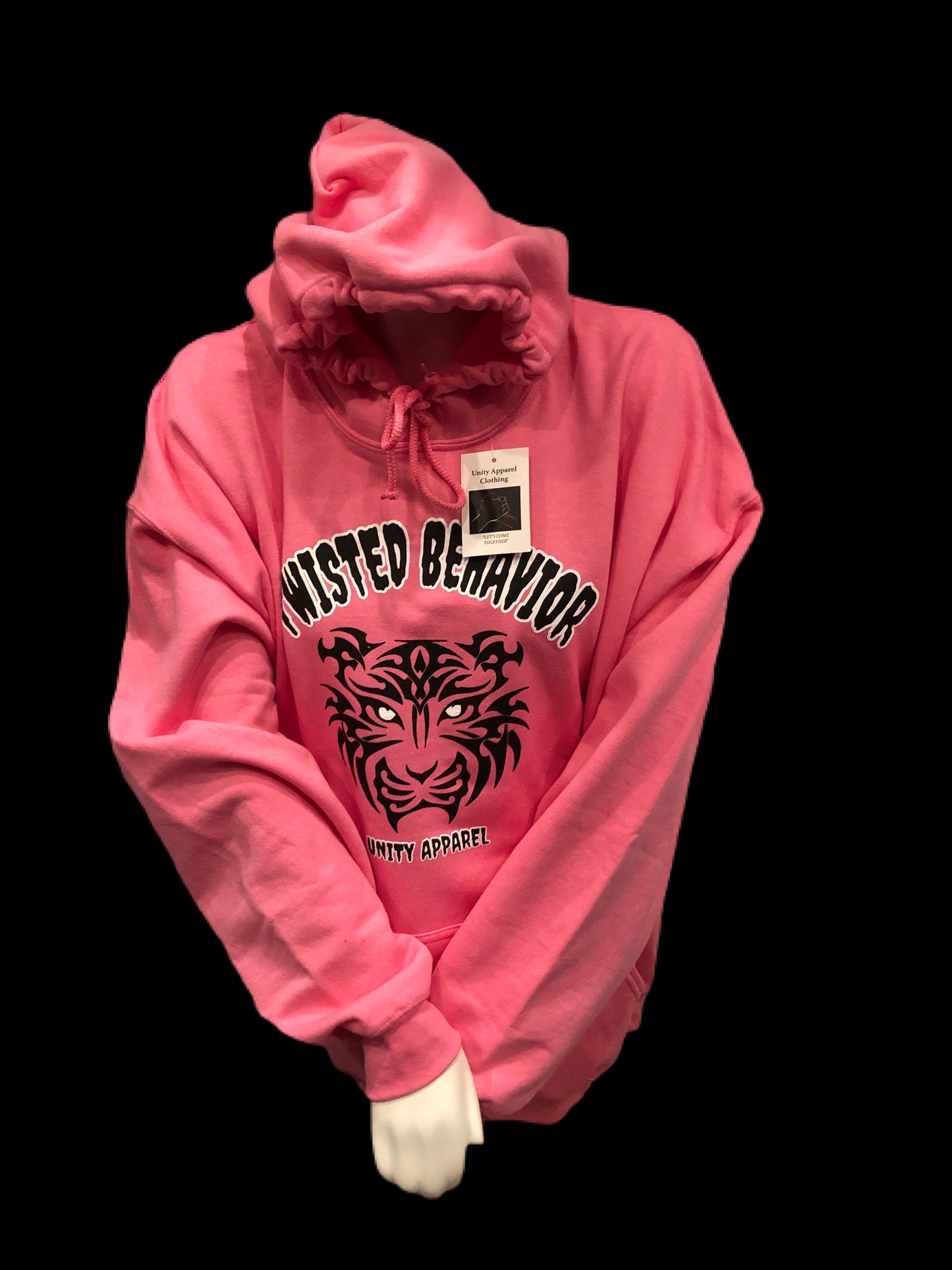 Hoodie with Black Tiger Print