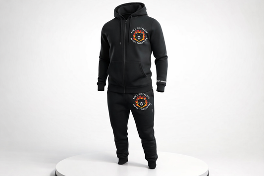 Zip Hoodie Jogger Set “Built Different Move Together” print.